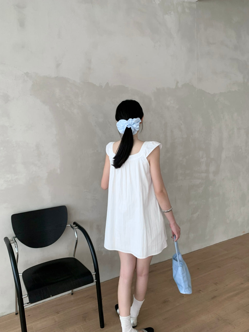 White Peter Pan Collar Babydoll Mini Dress