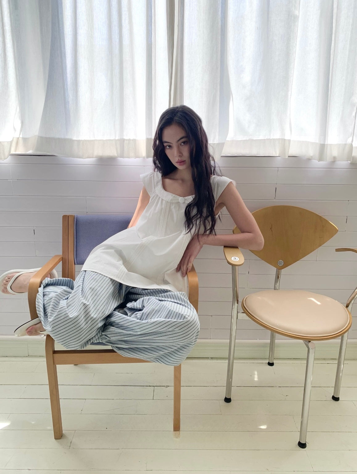 White Peter Pan Collar Babydoll Mini Dress