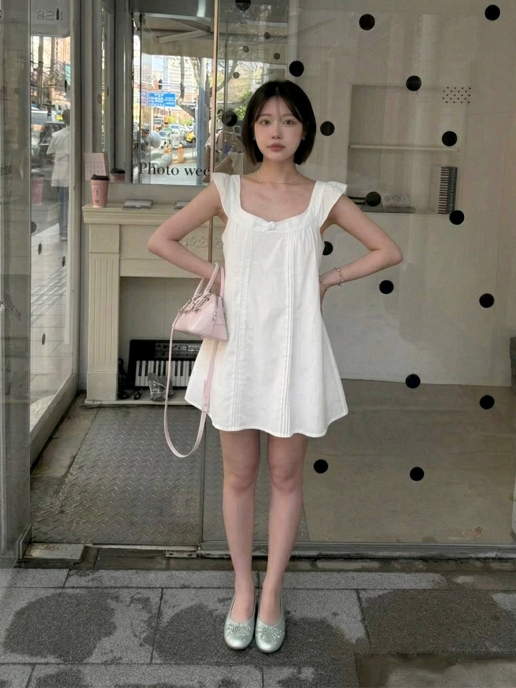 White Peter Pan Collar Babydoll Mini Dress