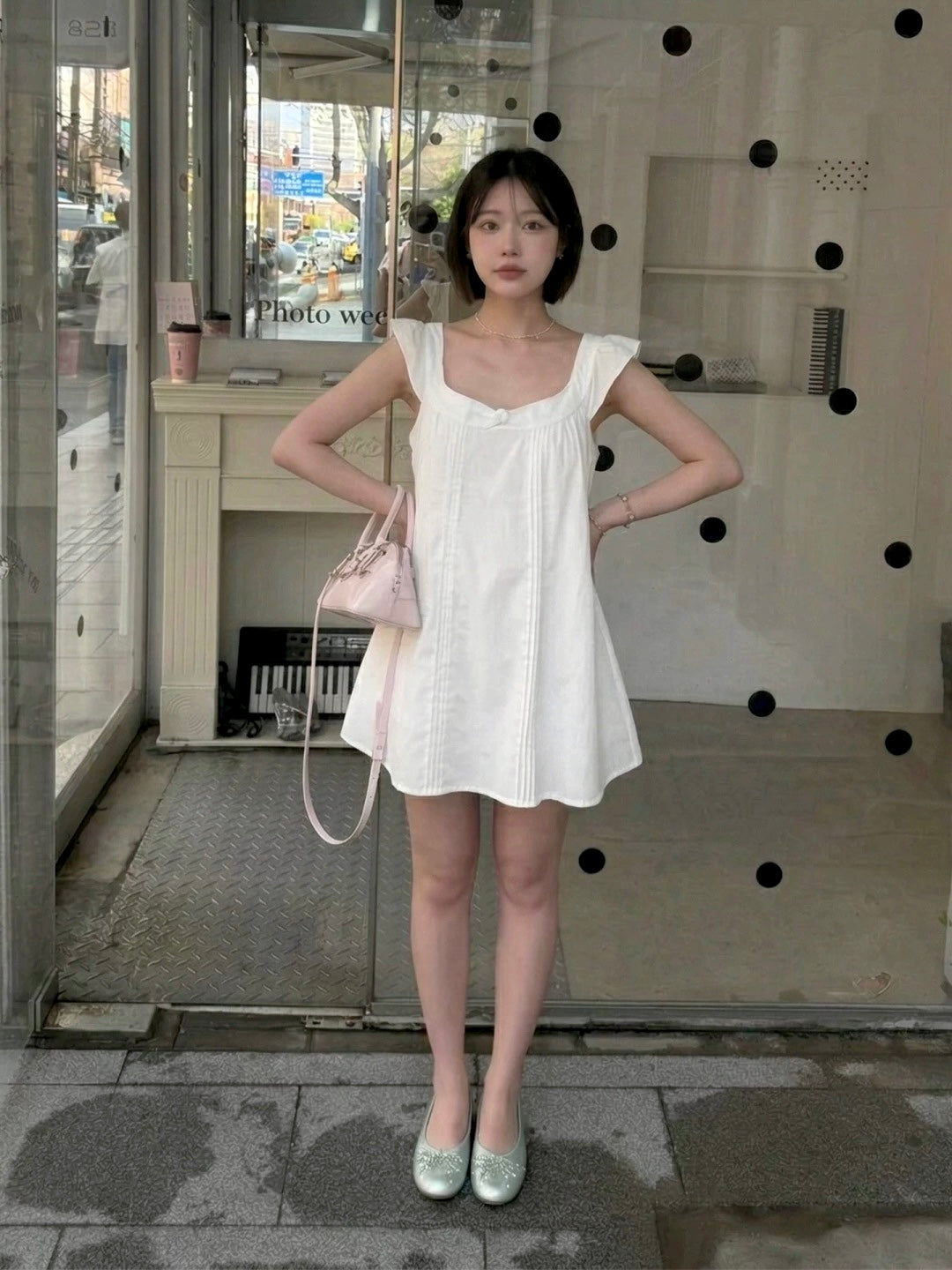 White Peter Pan Collar Babydoll Mini Dress