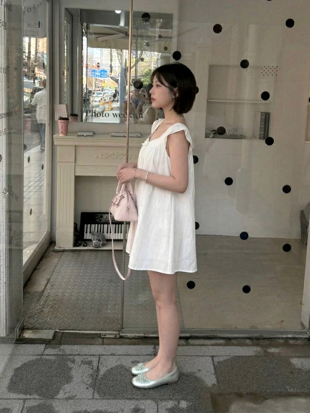 White Peter Pan Collar Babydoll Mini Dress