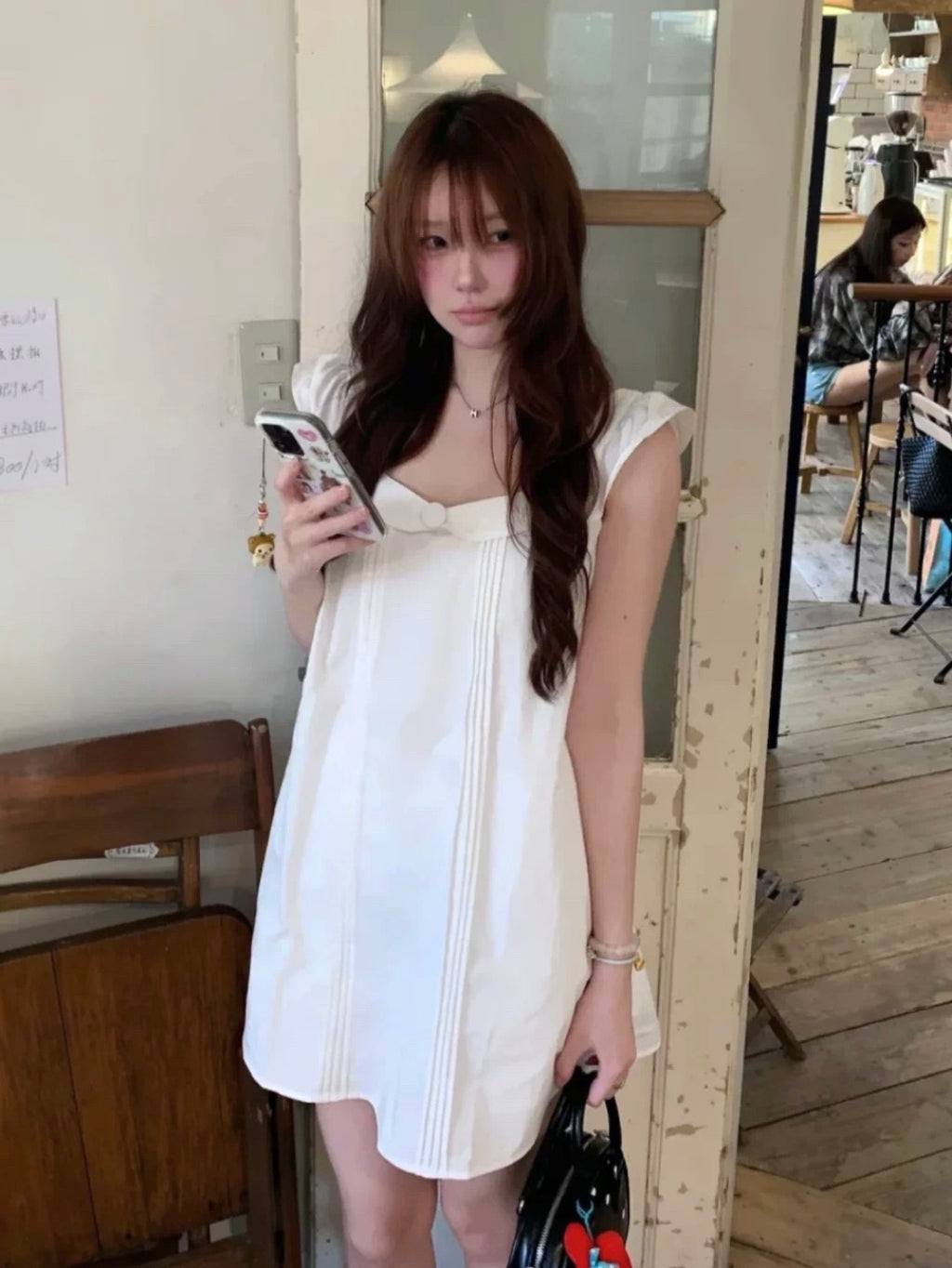 White Peter Pan Collar Babydoll Mini Dress