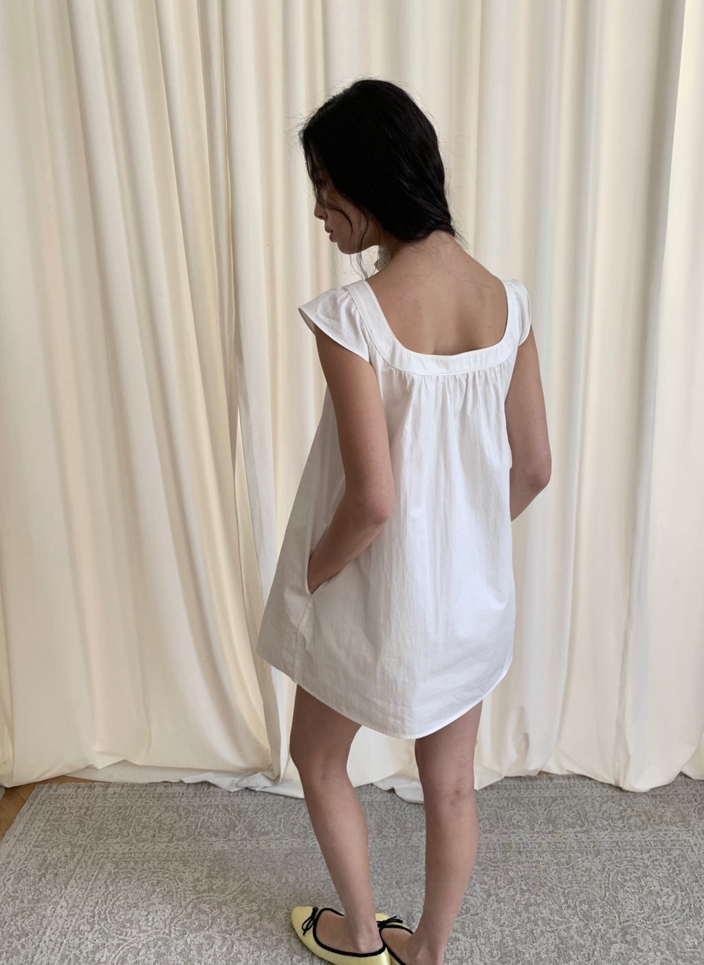 White Peter Pan Collar Babydoll Mini Dress