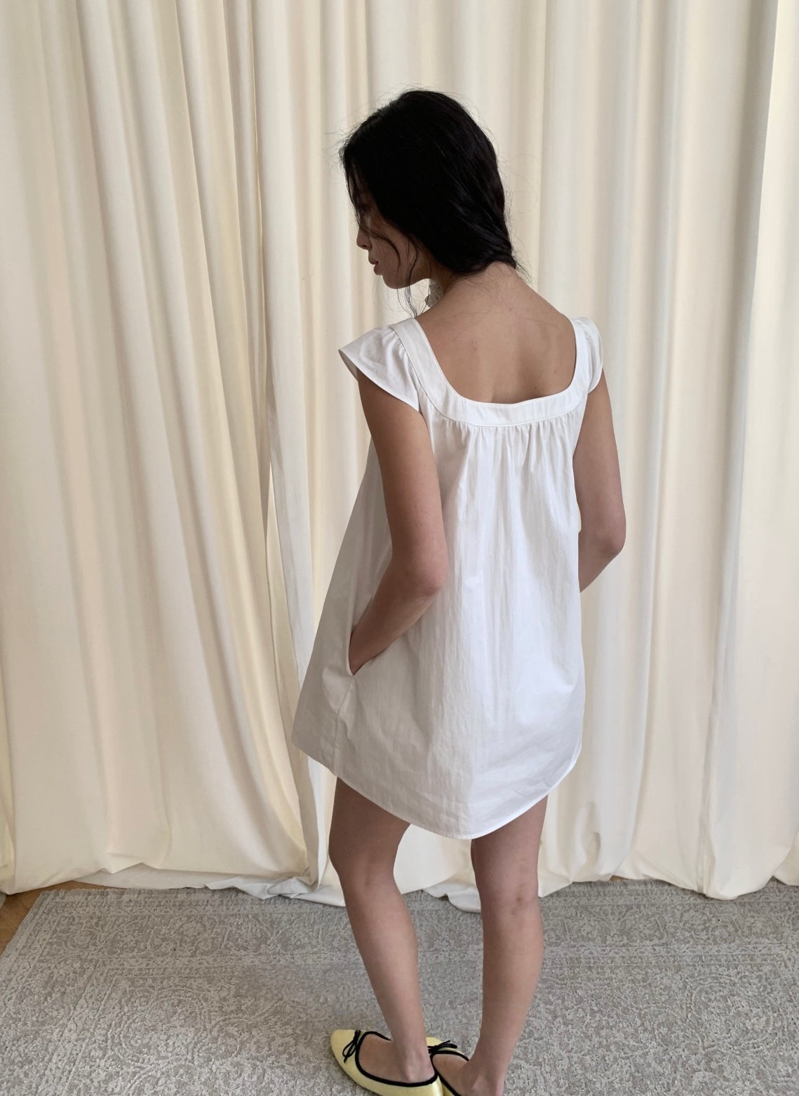 White Peter Pan Collar Babydoll Mini Dress